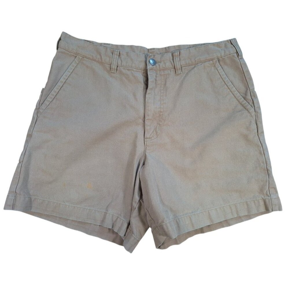 Patagonia Mens Beige Organic Cotton Hiking Shorts Size 36 Outdoor Cargo.